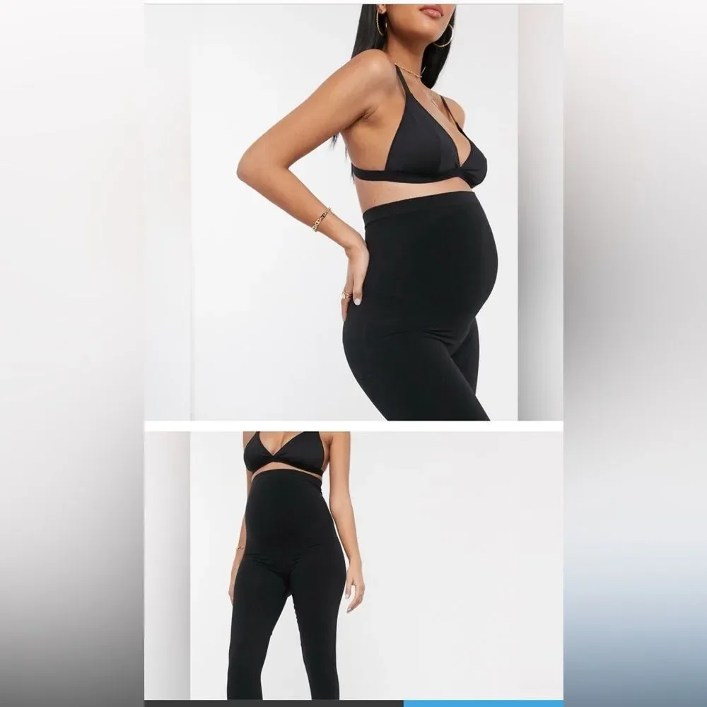 SPANX Women's Maternity Mama Look at Me Now Leggings Size M Black
